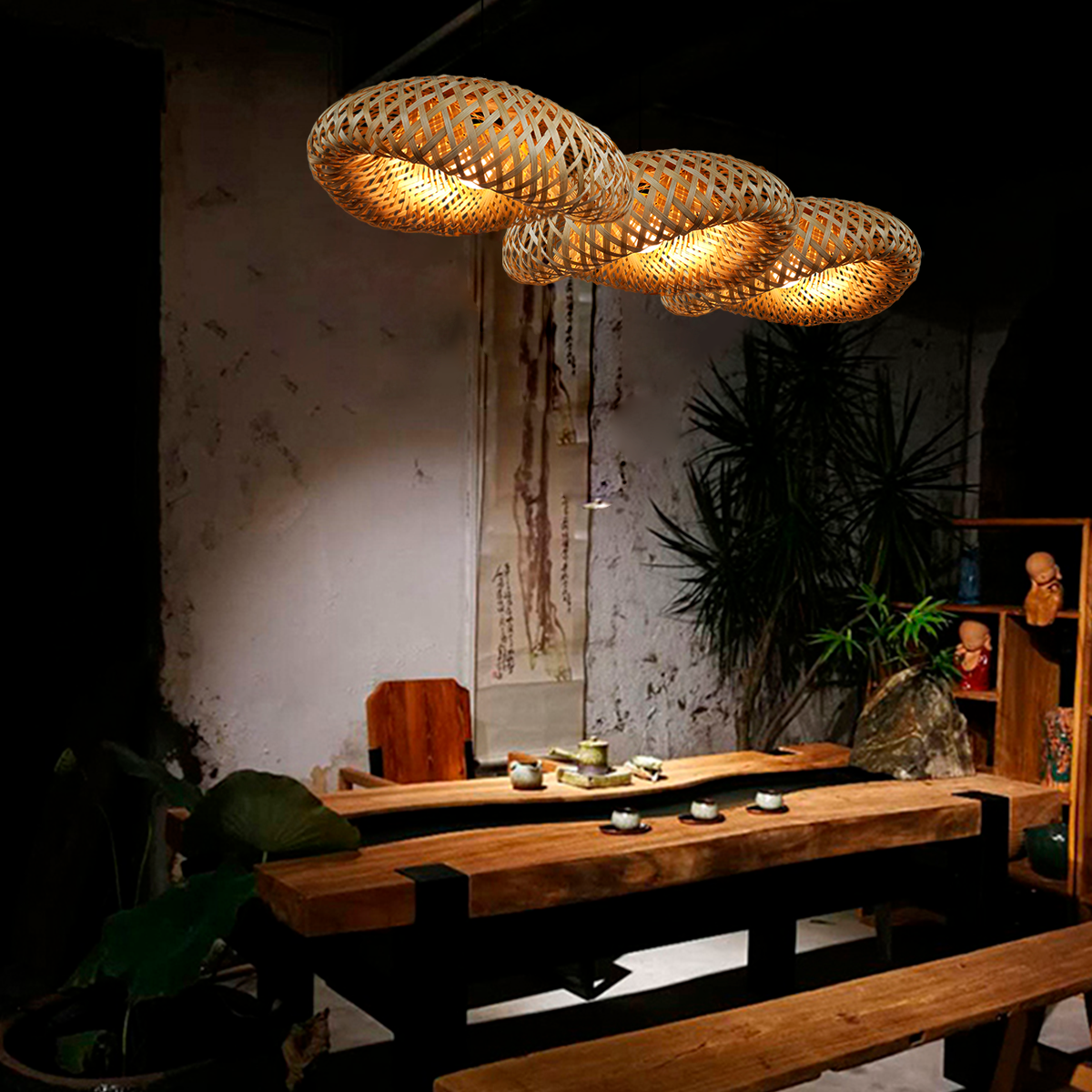 Lustre Pendente de Bambu Honolulu 40cm 10