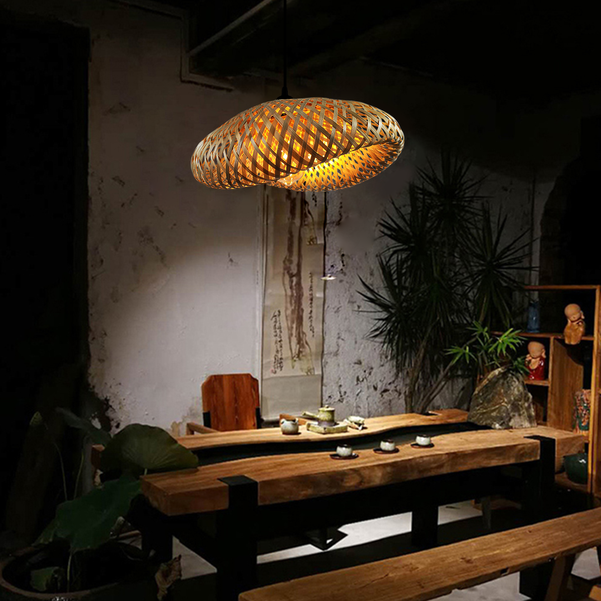 Lustre Pendente de Bambu Honolulu 40cm 11