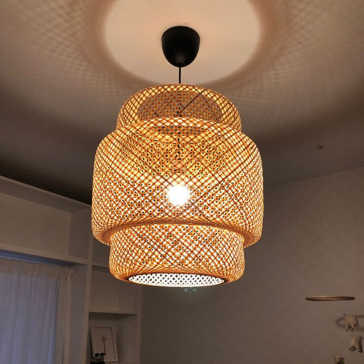Lustre Pendente de Bambu Rustico Modelo Cayman – Bambu 40cm 5