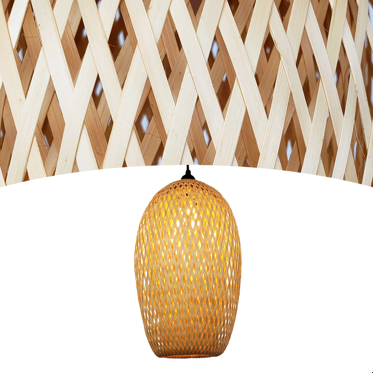 Lustre Rústico Pendente de Bambu Saint Martin 23cm 4