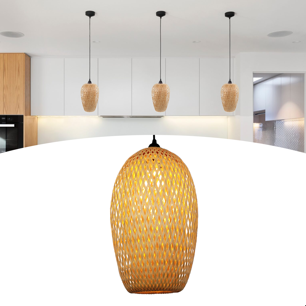 Lustre Rustico Pendente de Bambu Saint Martin 23cm 6