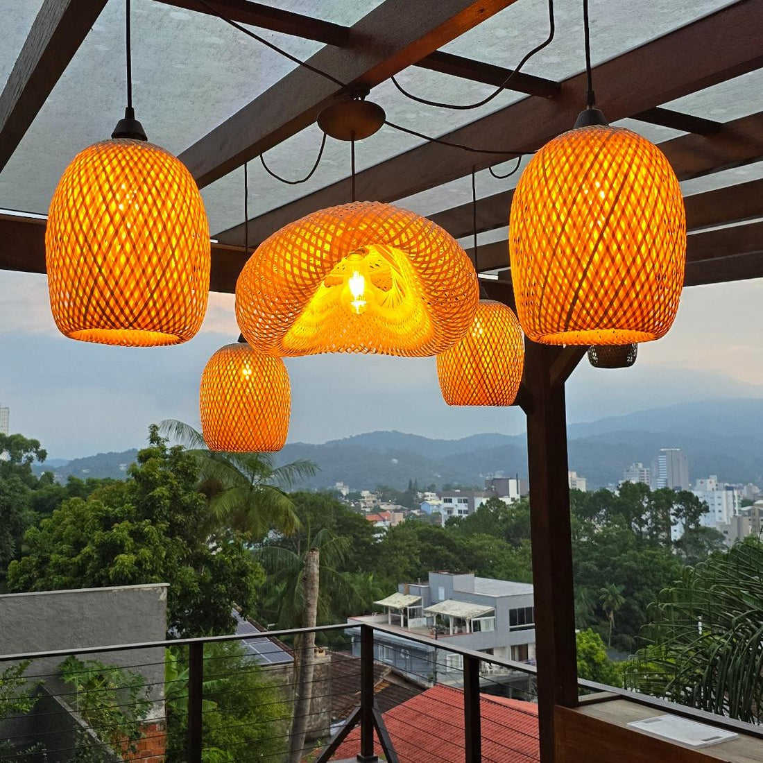 Pendente Lustre Honolulu 60cm + 4 Aruba 01