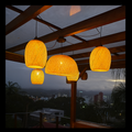  Pendente Lustres de Bambu Malibu 45cm + 4 Aruba  1