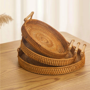 Cesta Organizadora de Rattan com Alça